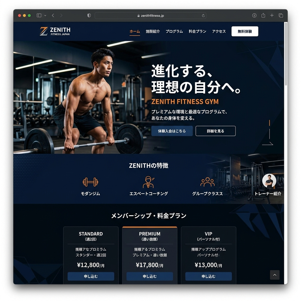 Gym LP制作実績 — Zenith Fitness Japan